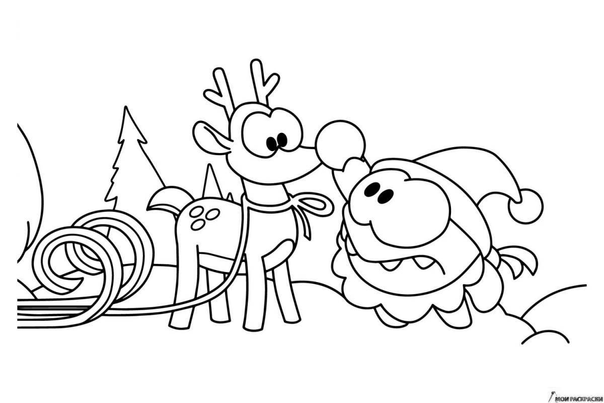 Sweet coloring om yam cartoon