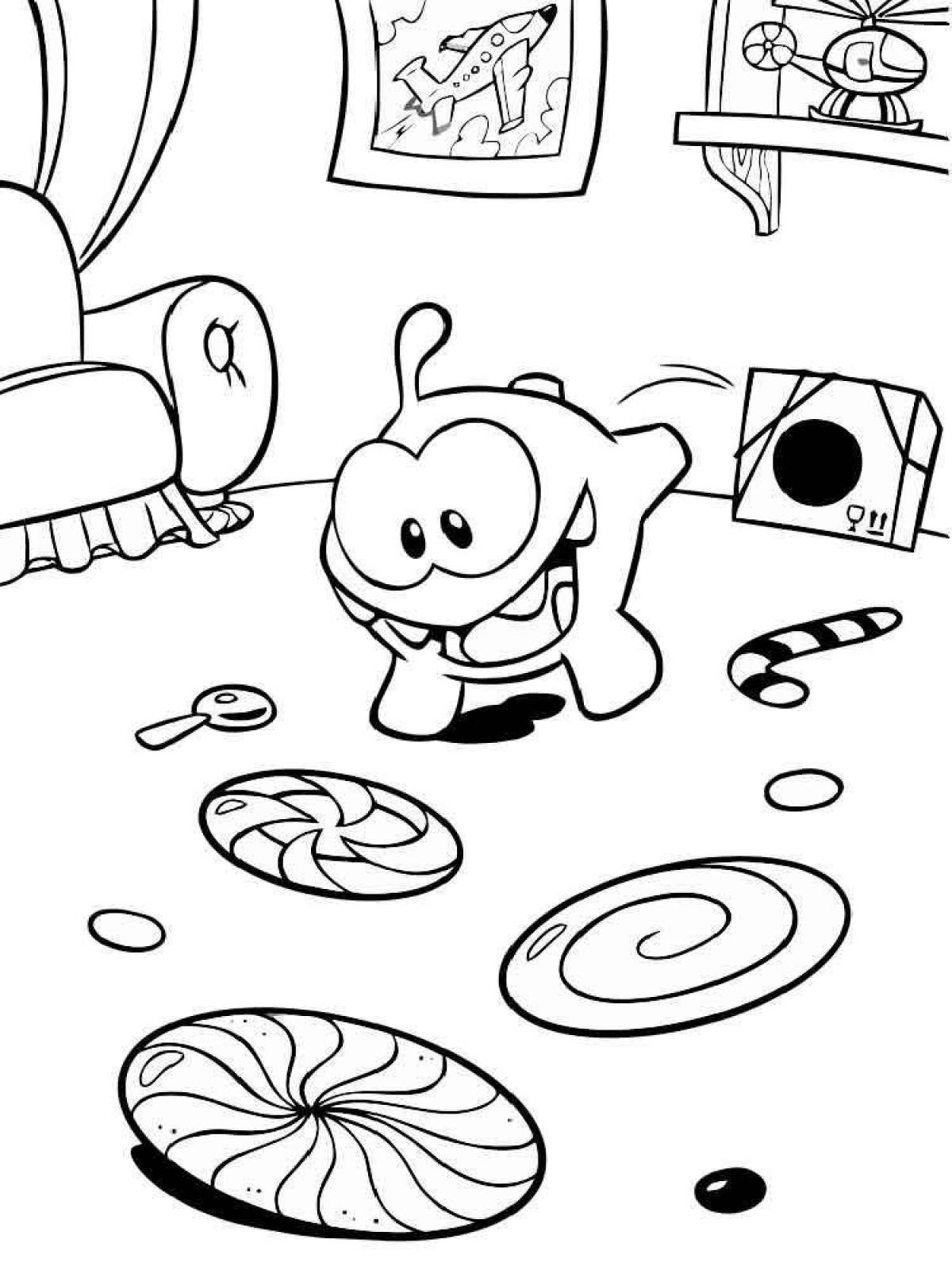 Color-crazy coloring page om yum cartoon