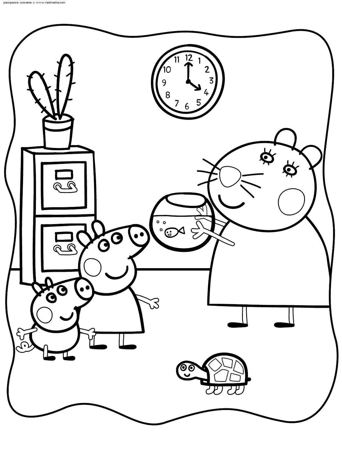 Coloring page adorable peppa pig