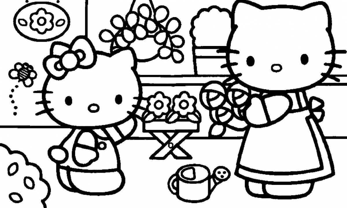 Sunny kitty coloring book for kids