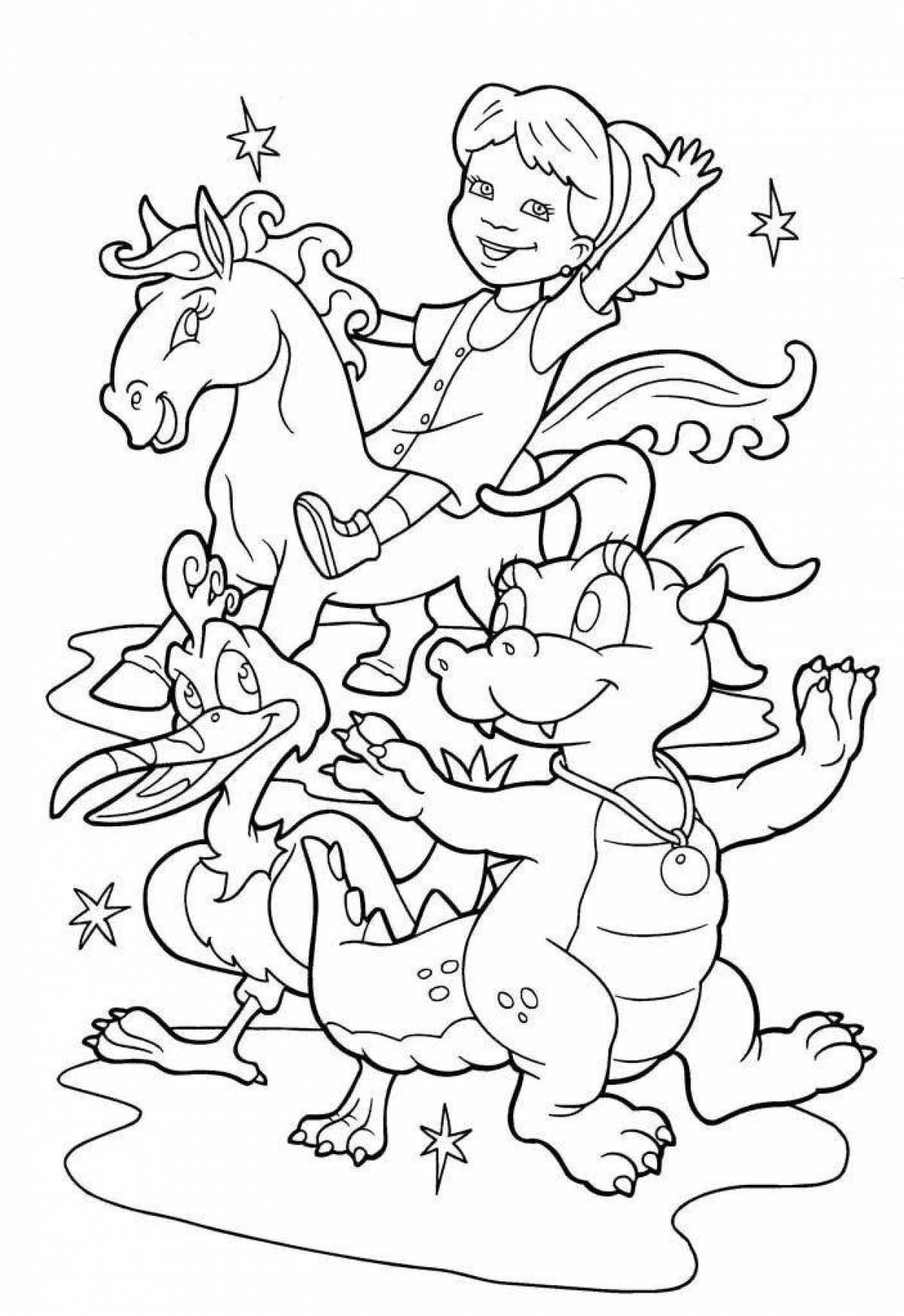 Great coloring princess and dragon