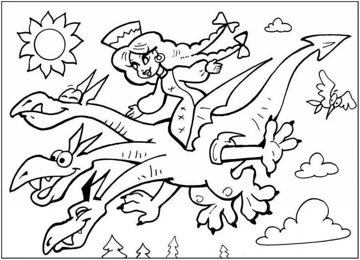 Shine princess and dragon coloring book