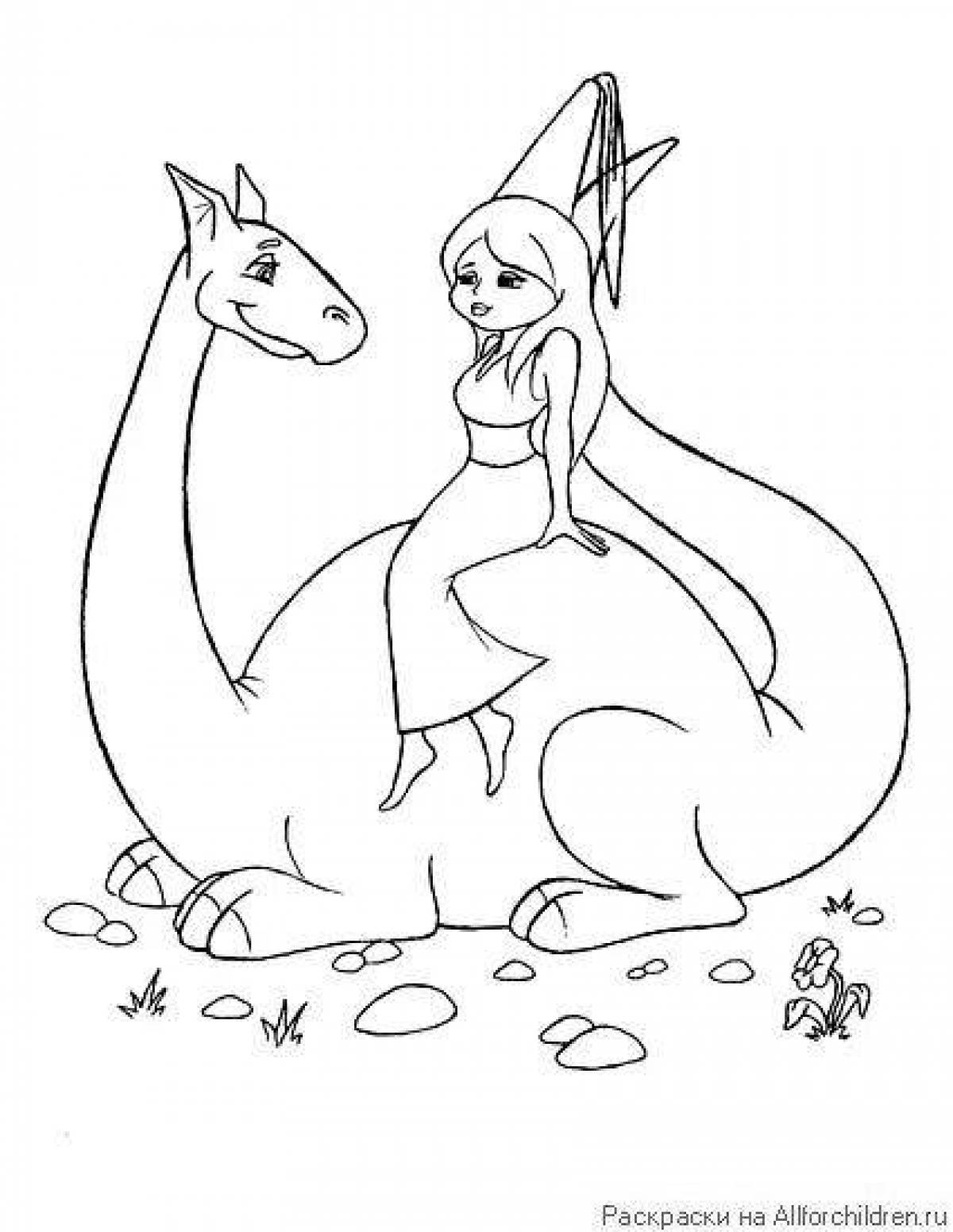 Amazing princess and dragon coloring book