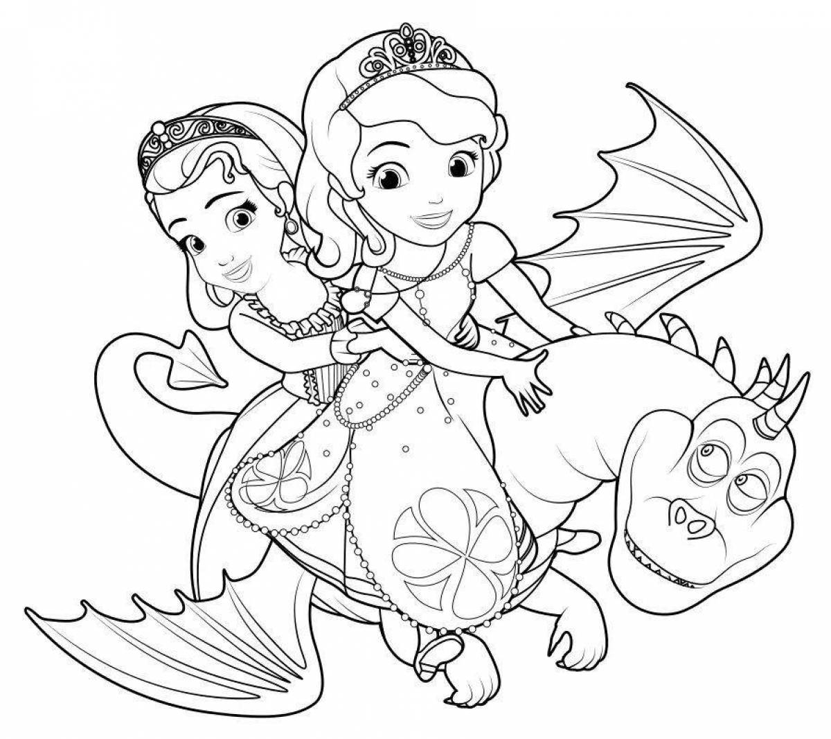 Royal coloring princess and dragon