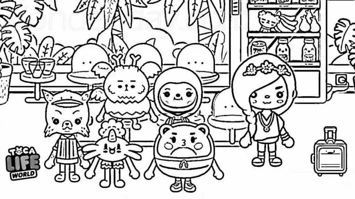 Excited emotions coloring page