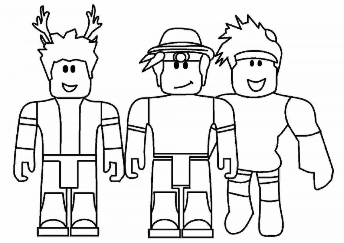 Яркие скины roblox girls coloring page