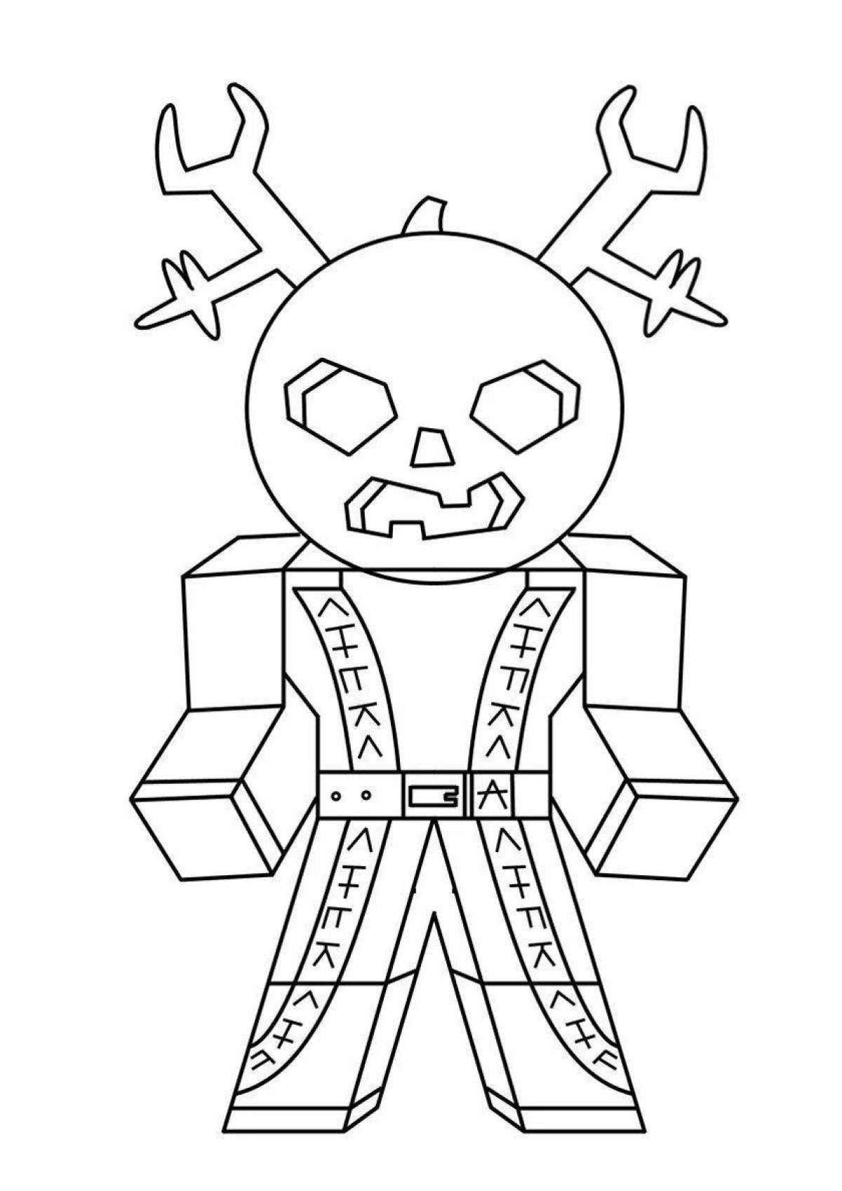 Playful roblox skins coloring page for girls
