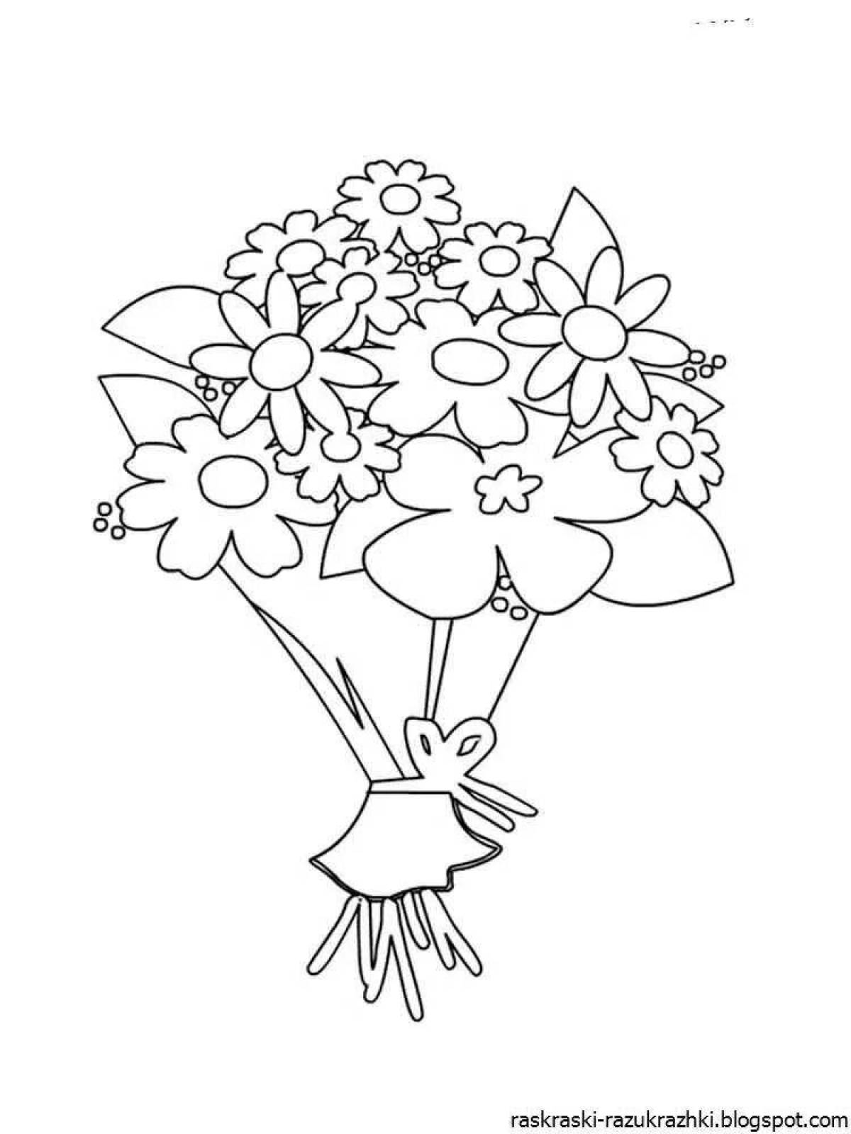 Adorable baby bouquet coloring page