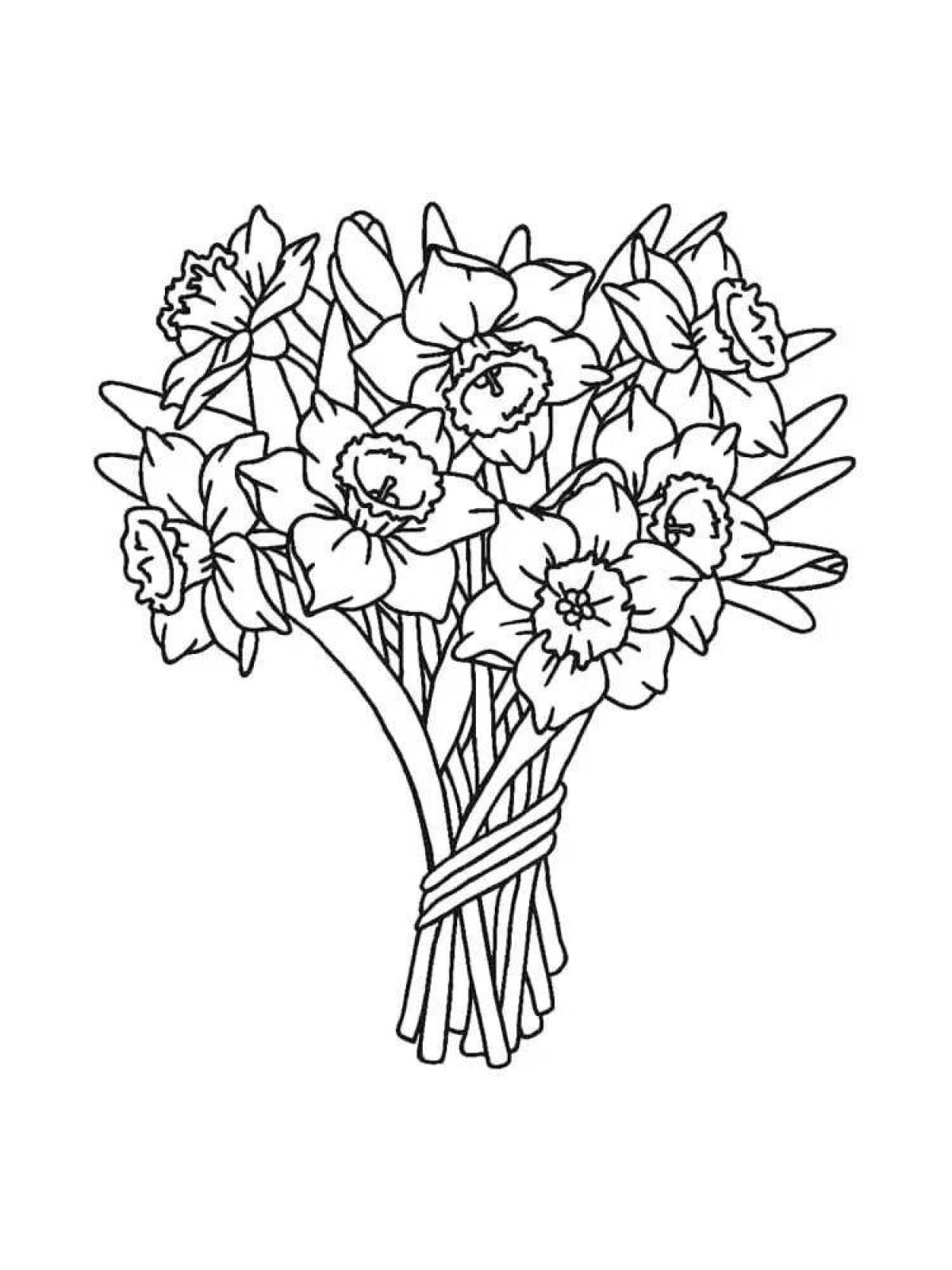 Coloring fairy bouquet for students