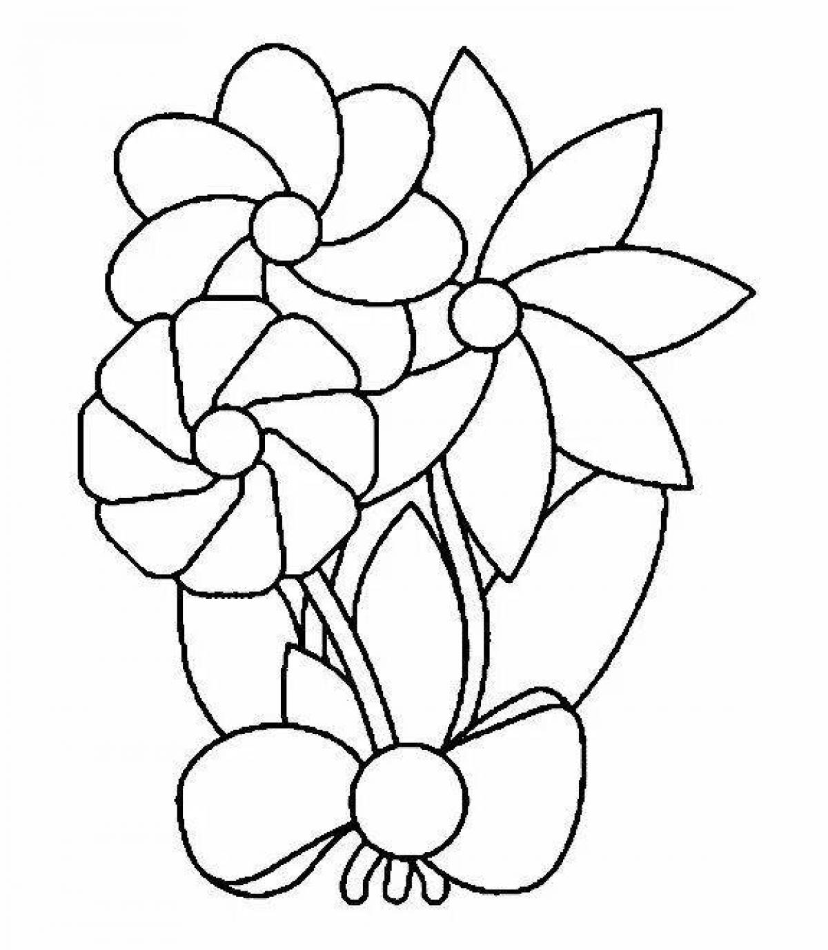 Glowing bouquet coloring book for kids