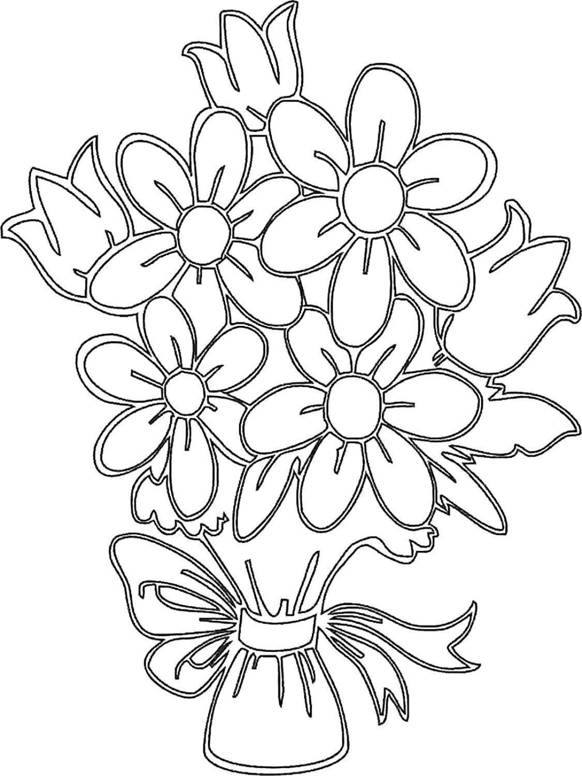 Fun flower coloring for kids