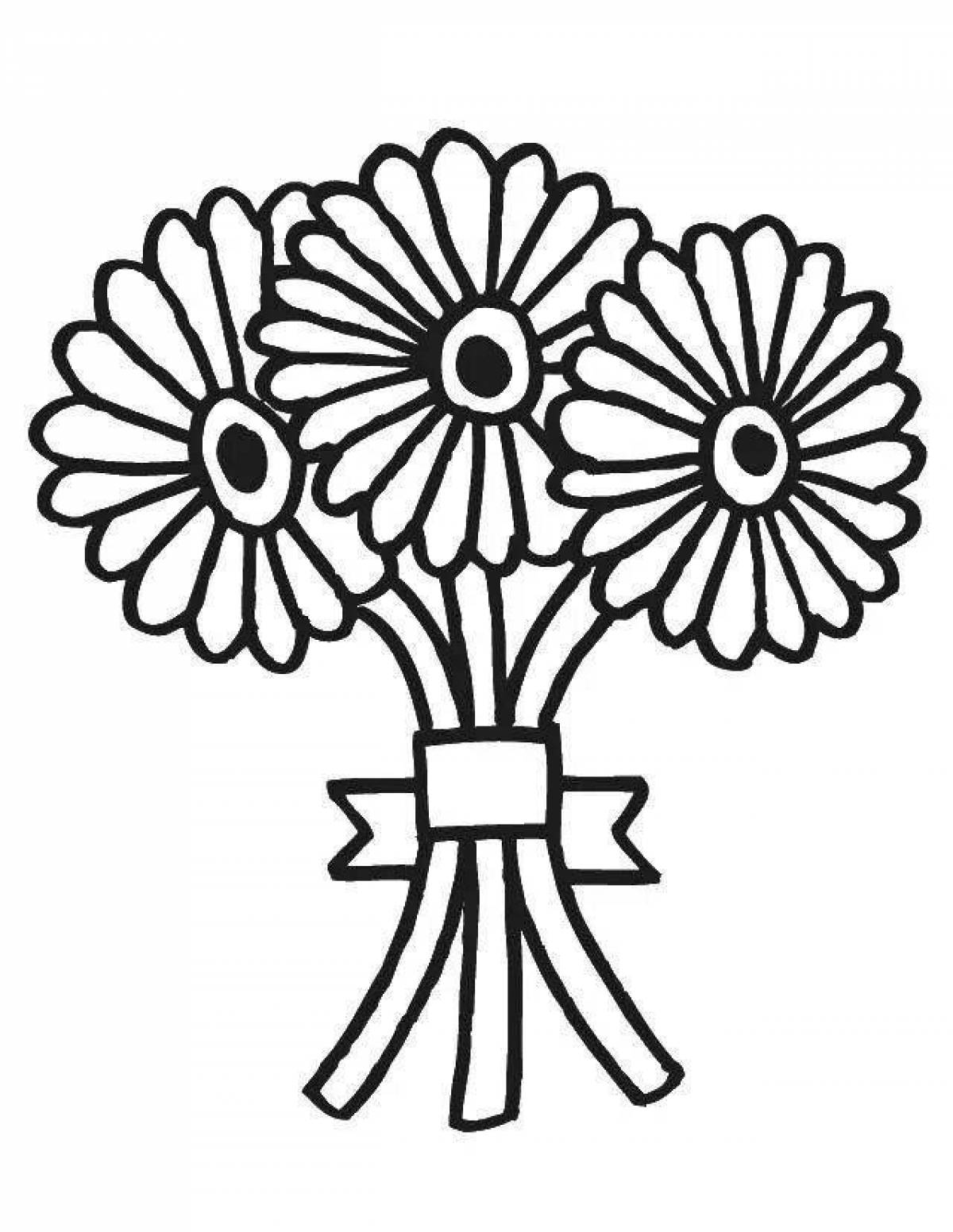 Fun bouquet coloring for babies
