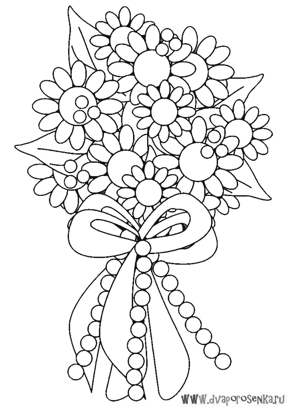 Gorgeous Bouquet coloring book for students
