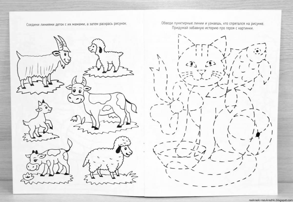 Stimulating coloring book for children, educational
