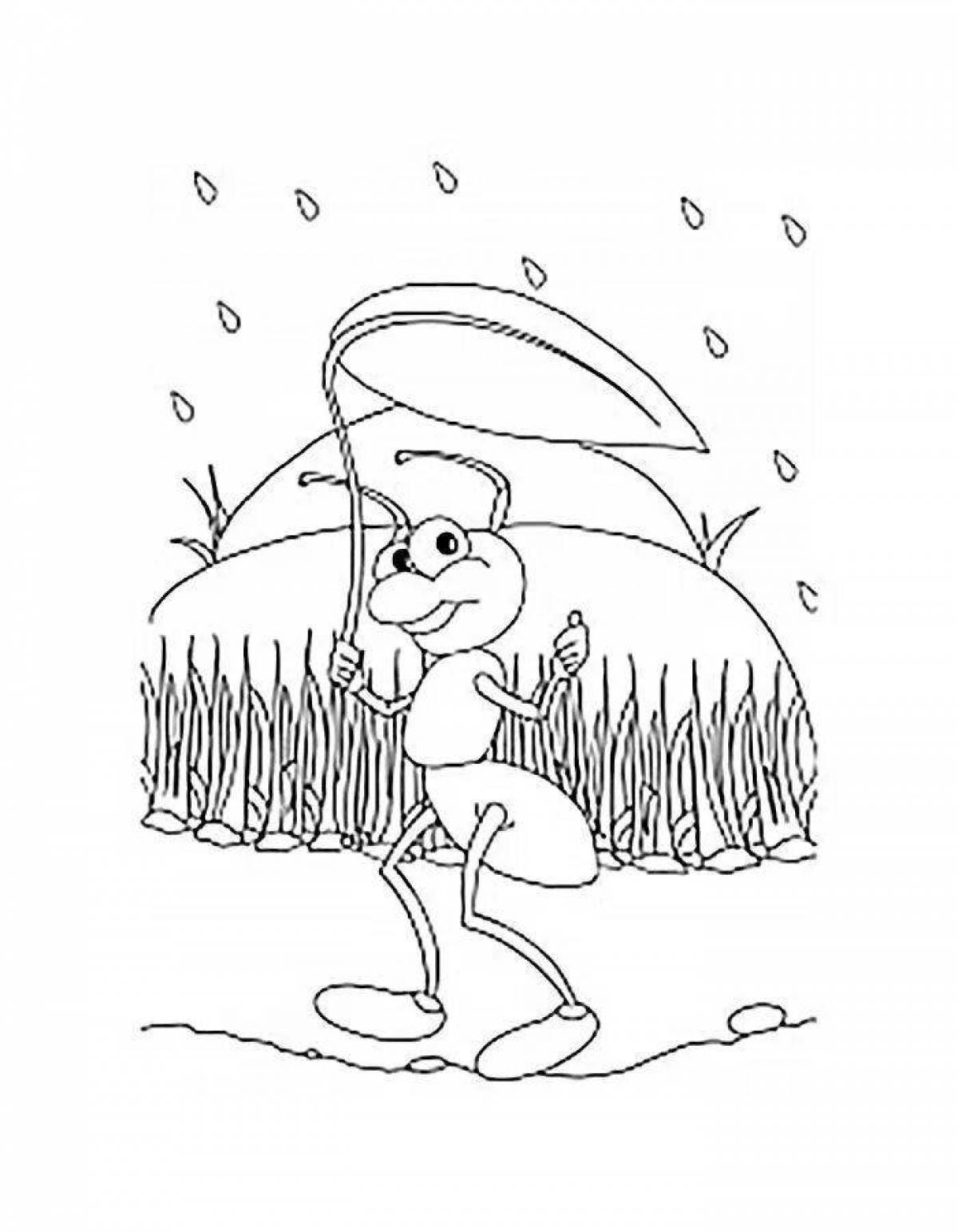 Живая раскраска сутеев под грибом