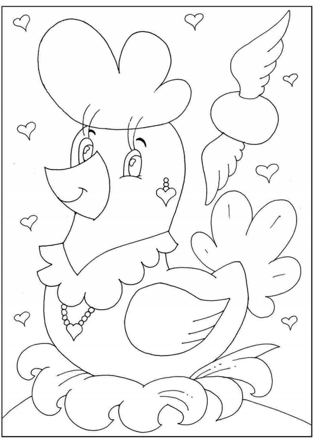 Gorgeous chick pockmarked coloring book for kids