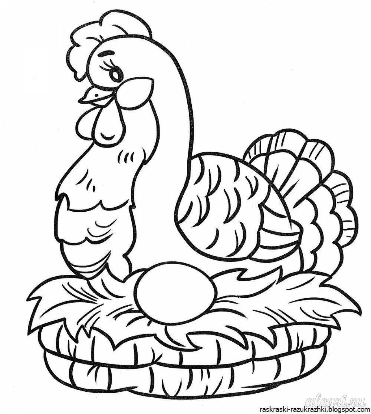 Photo Impressive chick pockmarked coloring book for kids