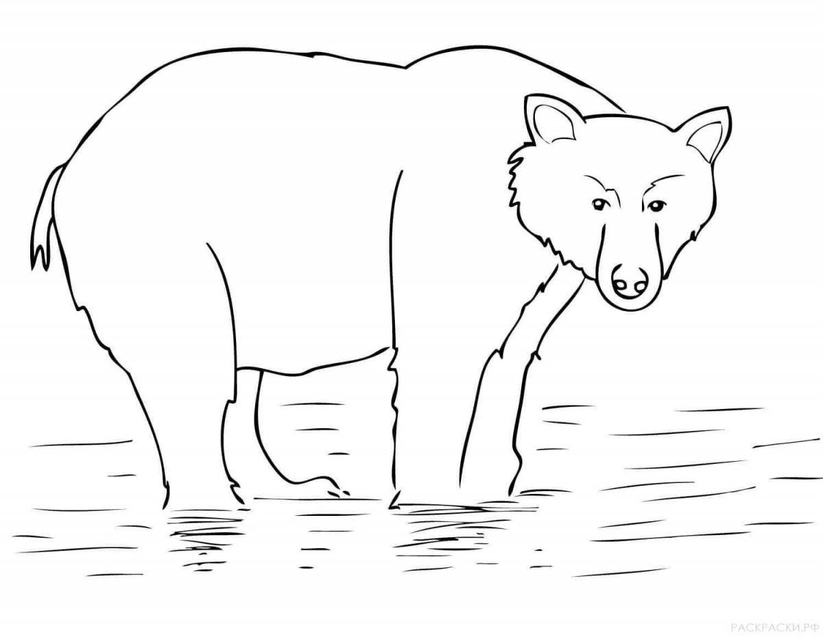 Joyful brown bear coloring pages for kids