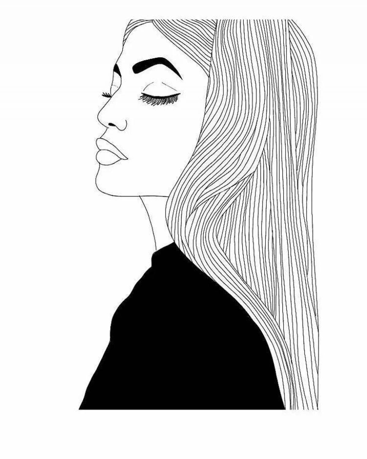 Vibrant art style coloring pages for girls