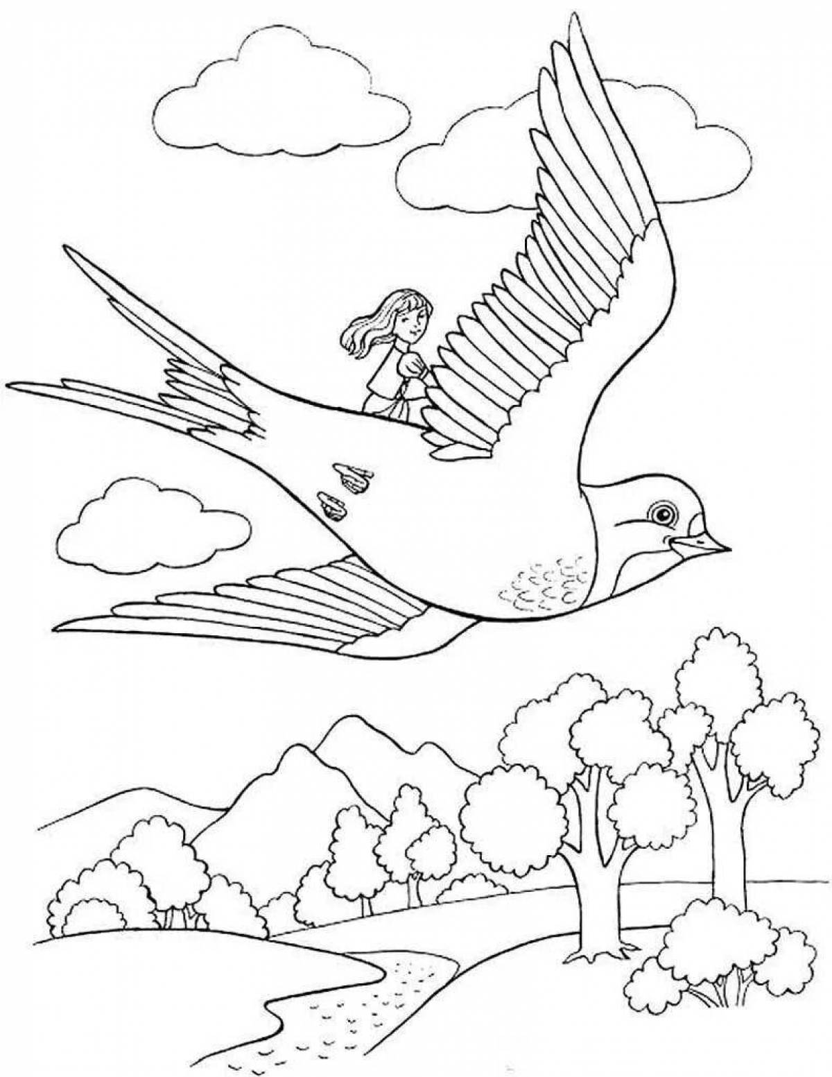 Miraculous migratory birds coloring pages for kids