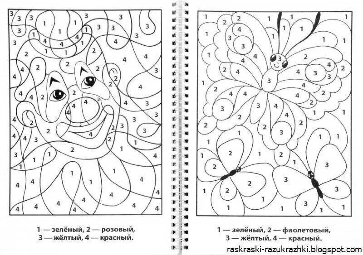 Stimulating coloring book for children