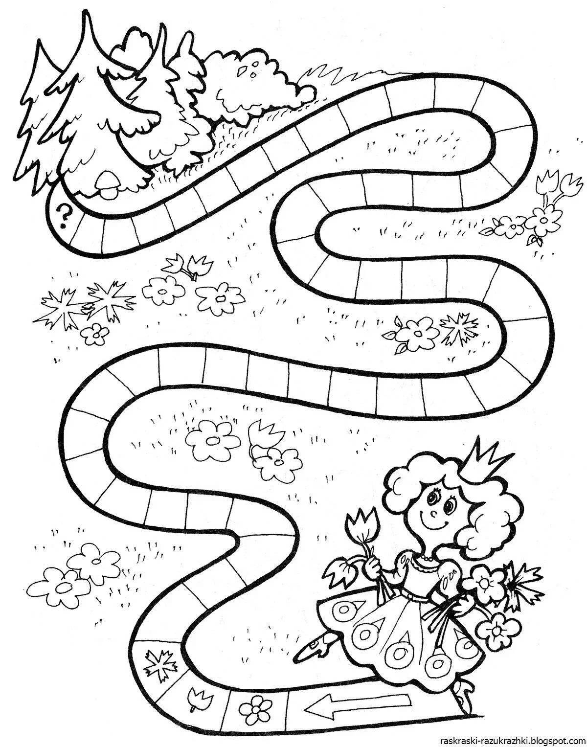 Relaxing coloring book with tasks