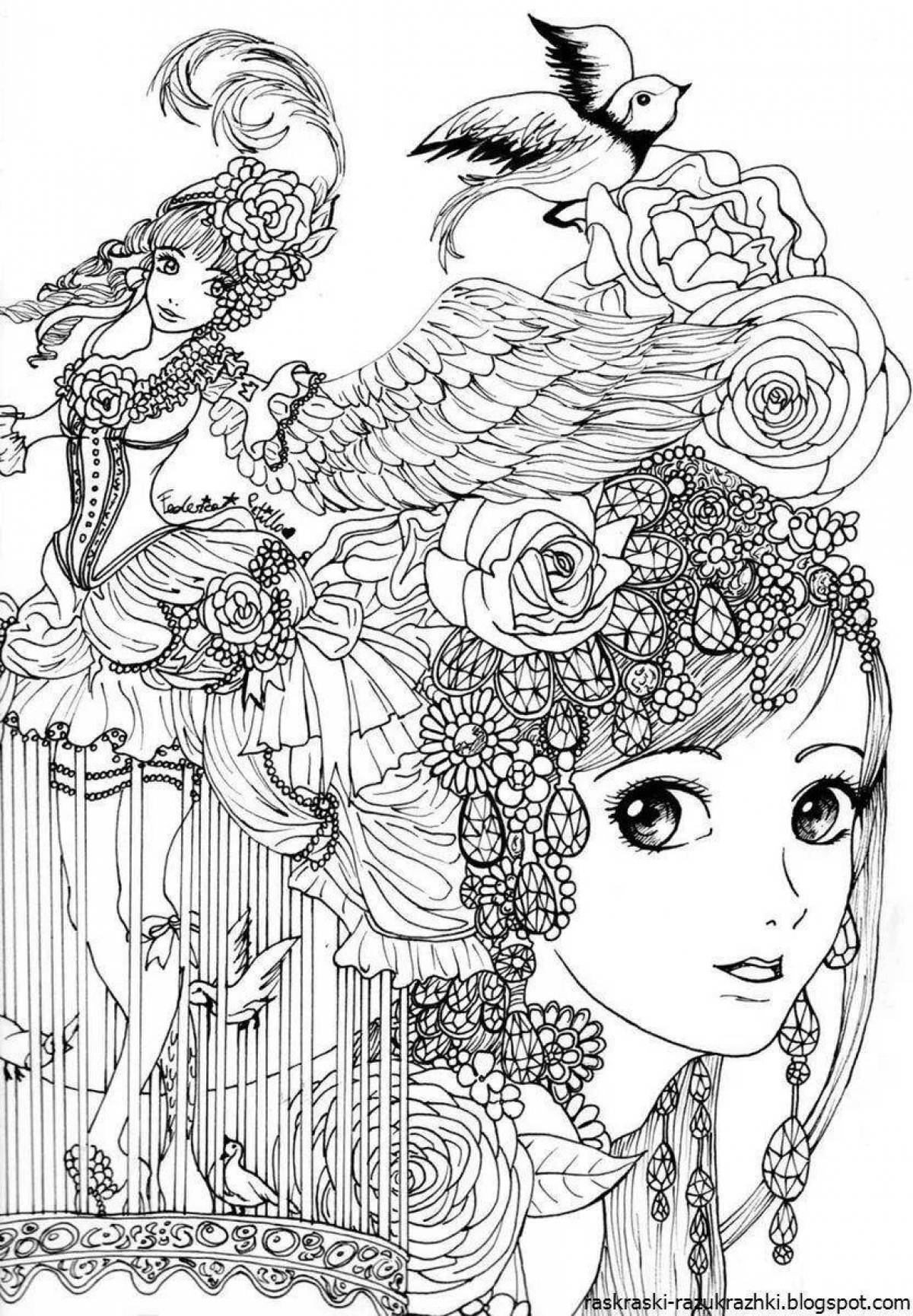 Radiant coloring page is very beautiful and complex