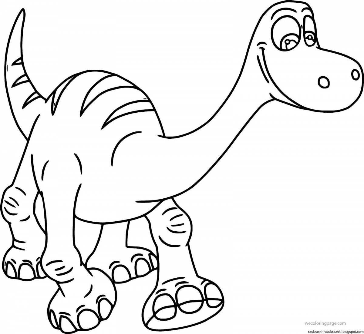 Очаровательные рисунки динозавров для раскрашивания
