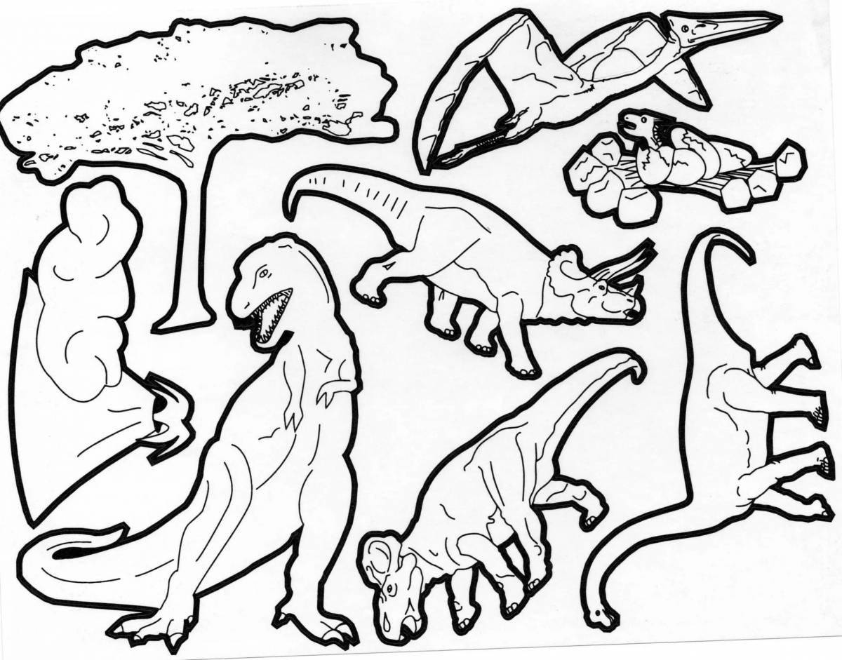 Изысканные рисунки динозавров для раскрашивания
