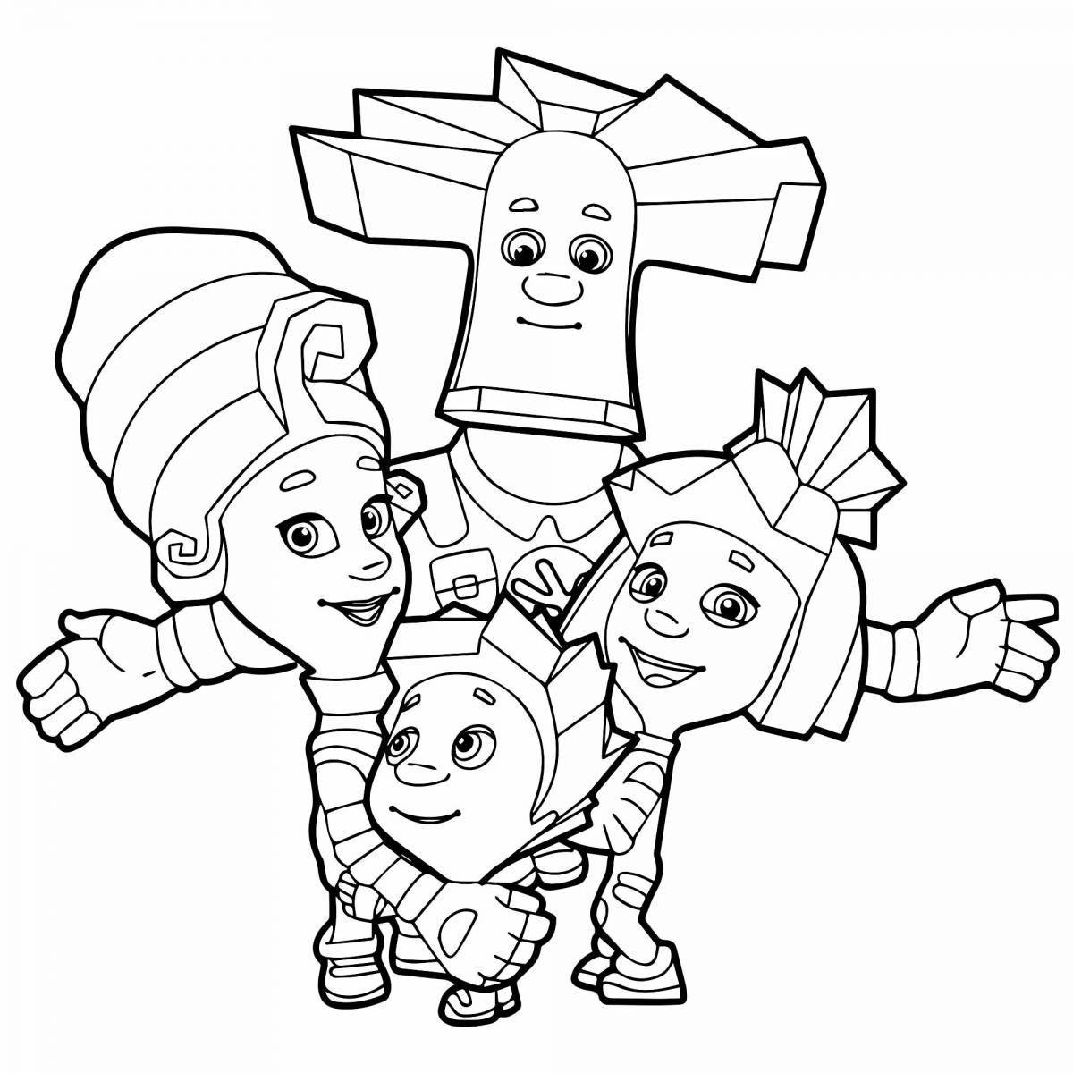 Color-loving fixies coloring pages for children 6-7 years old