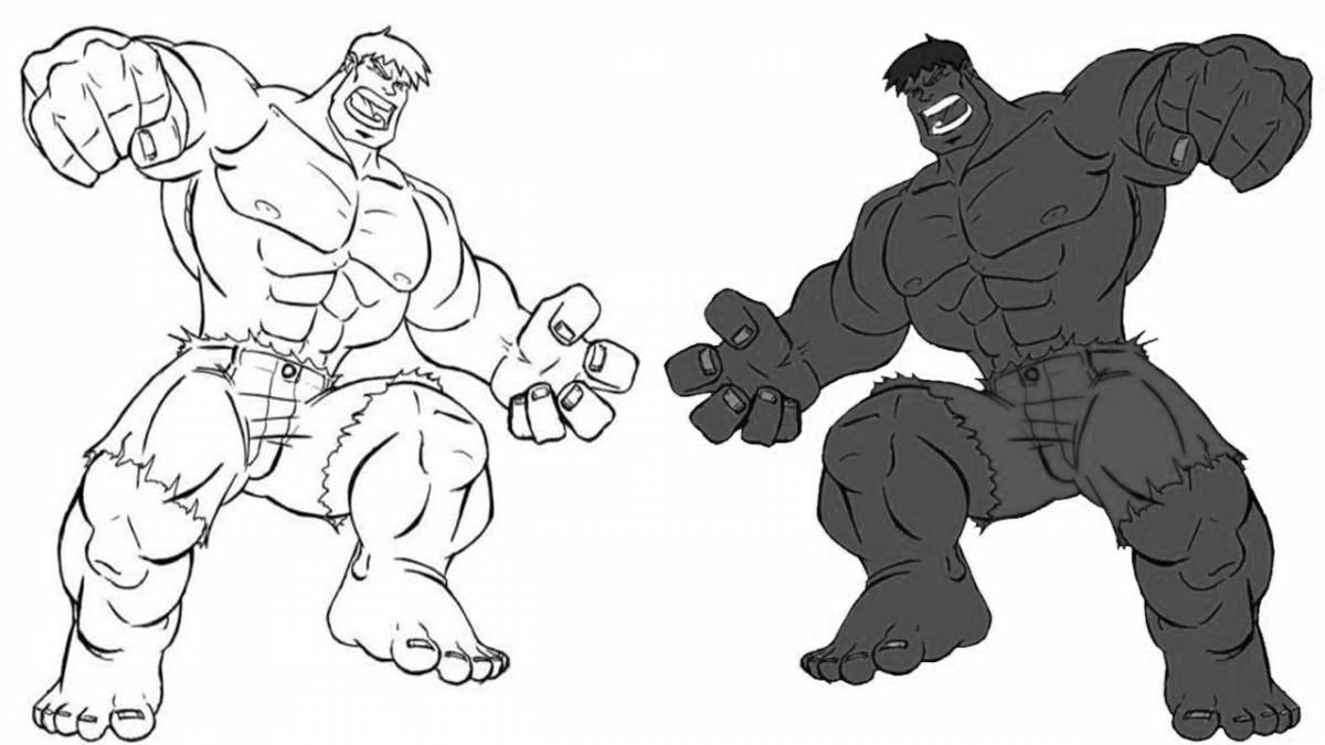 Чудесная раскраска халк