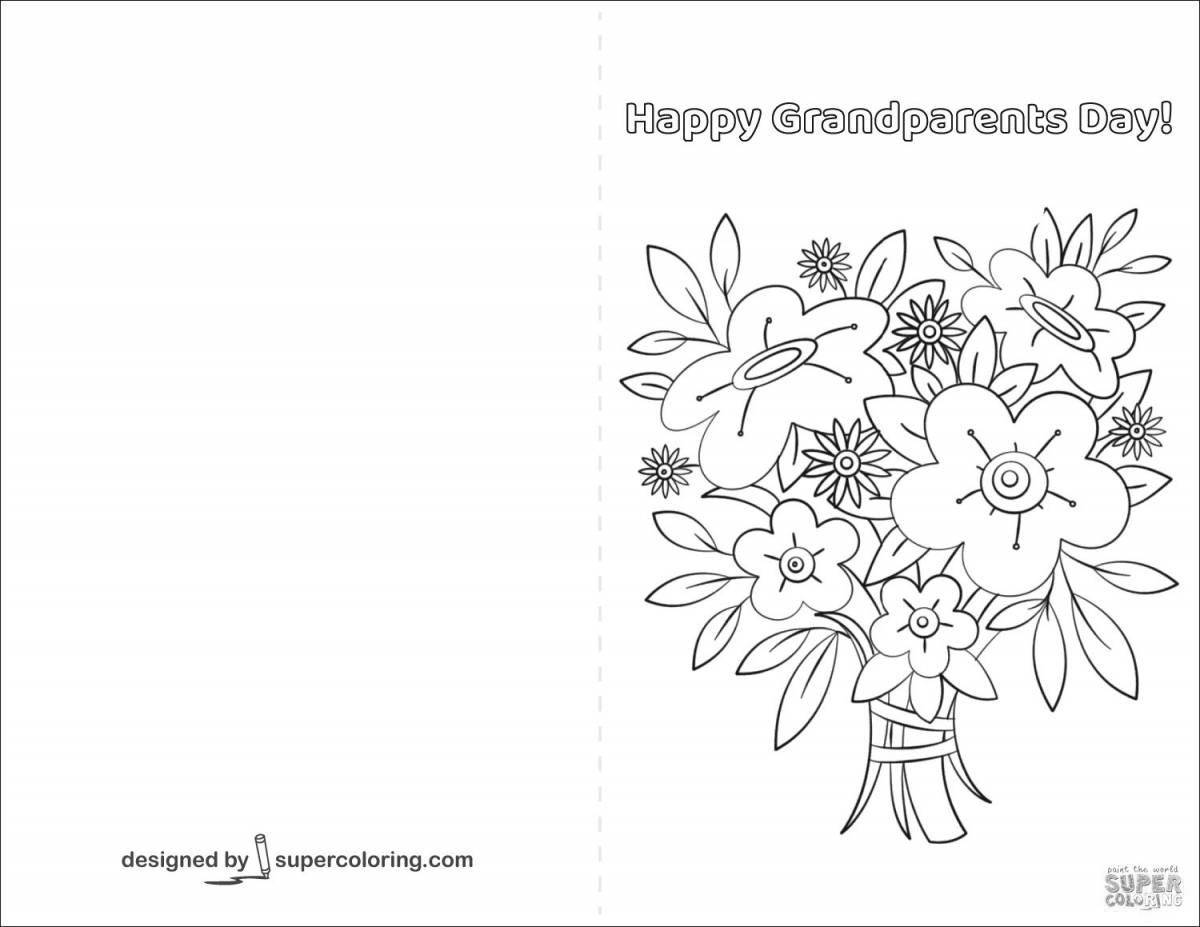 Bright grandmother birthday coloring page
