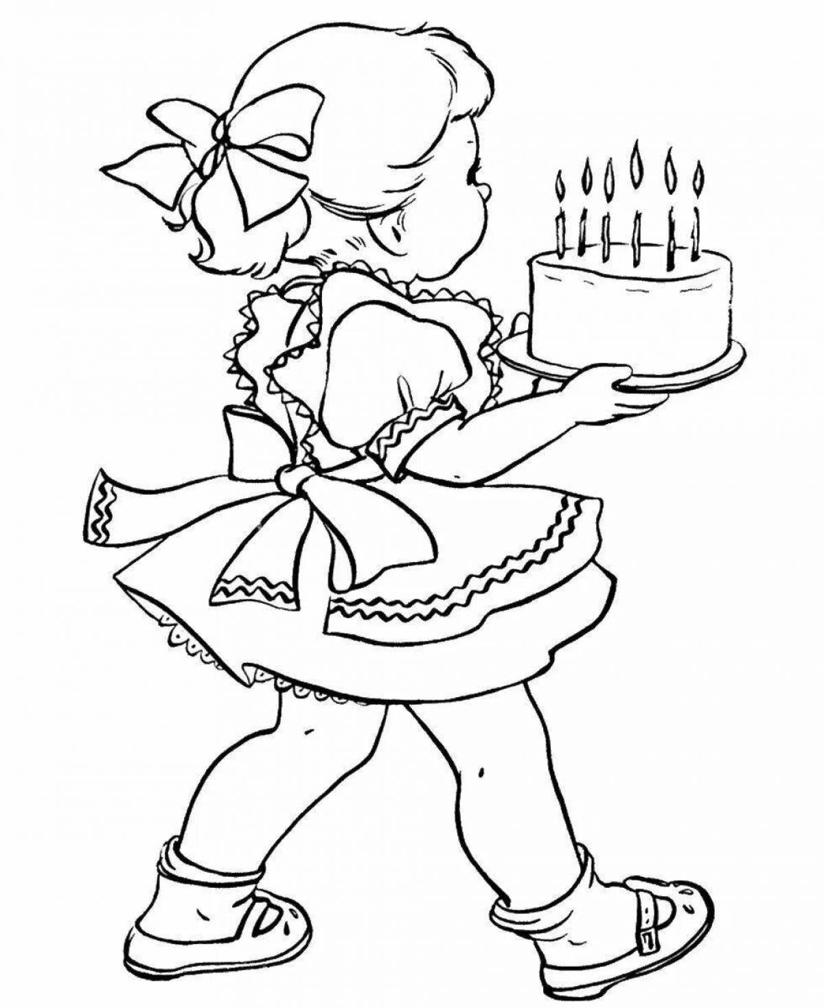 Grandma birthday glitter coloring page