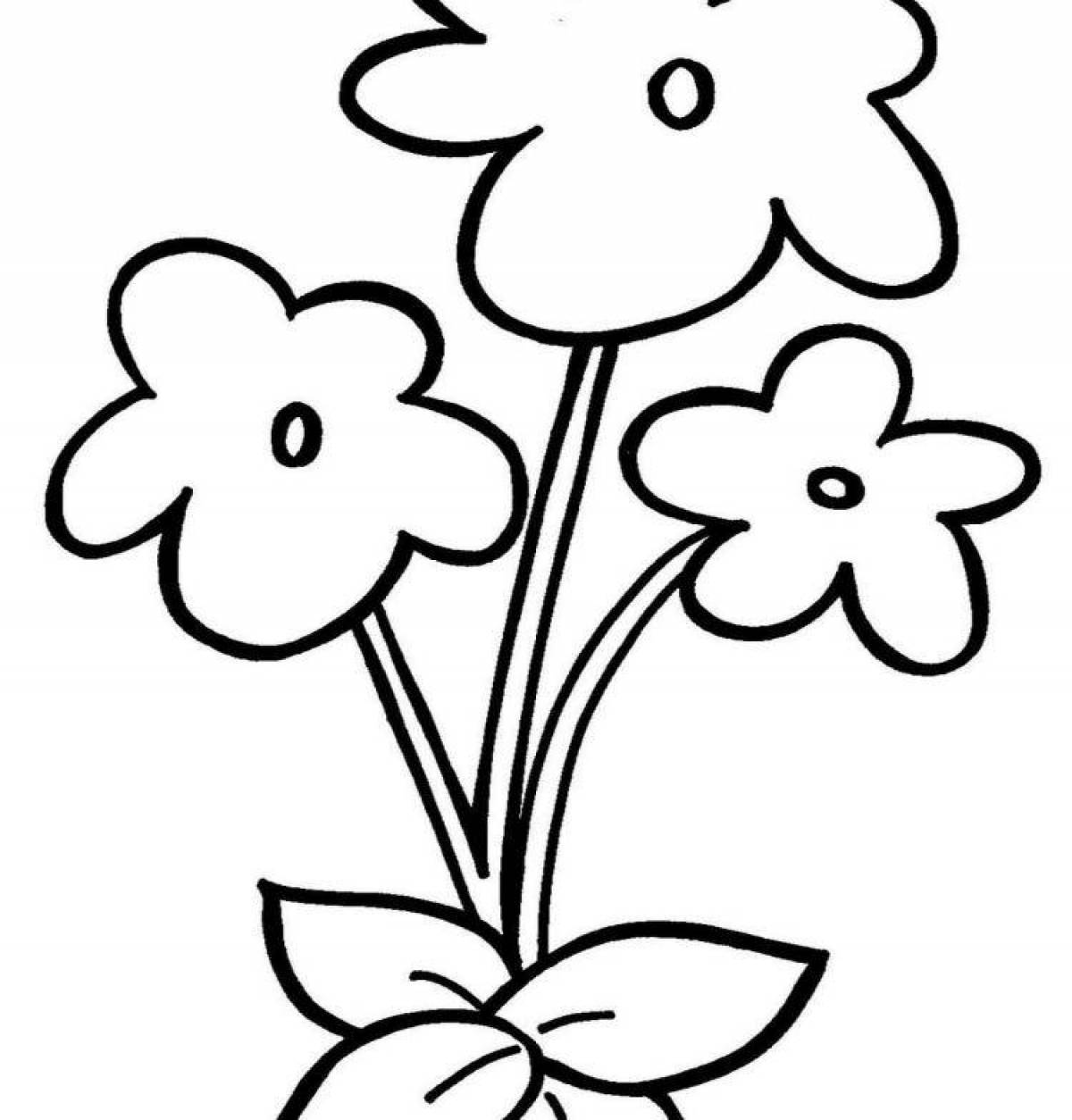Яркая раскраска для детей 2-3 лет цветочек