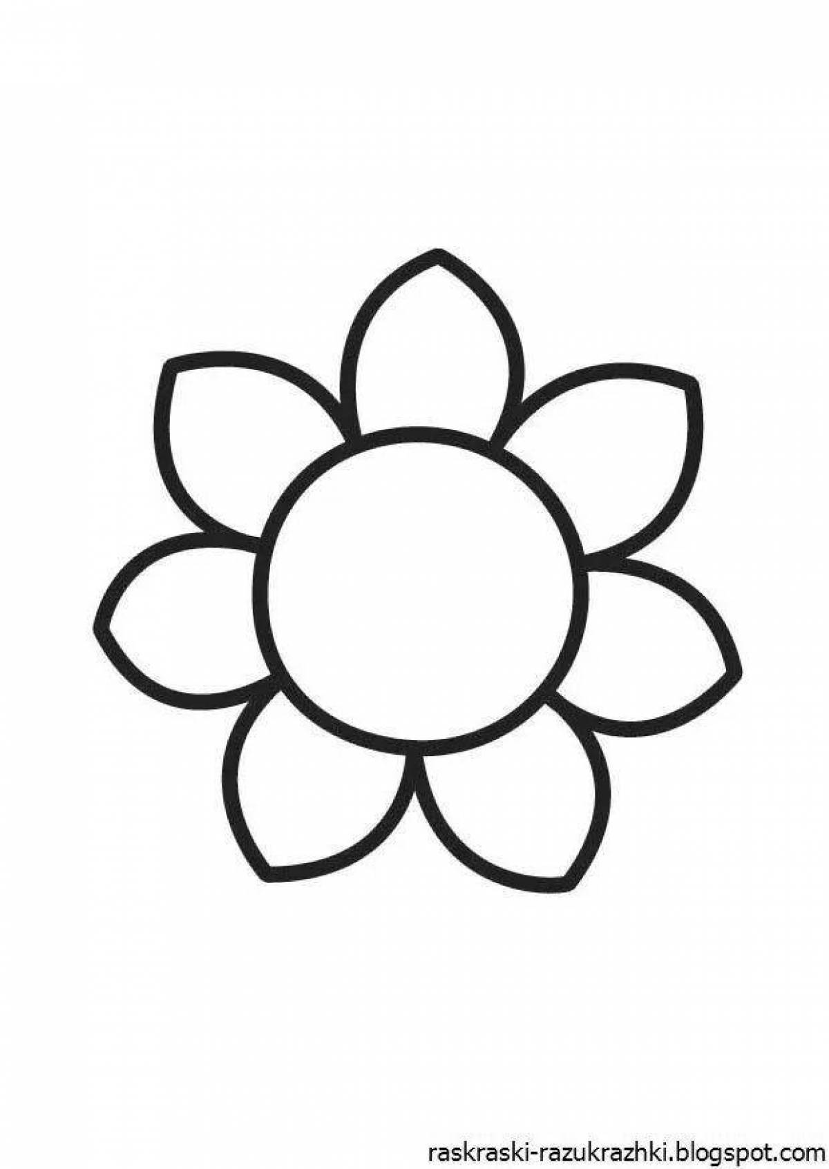 Буйная раскраска для детей 2-3 лет цветок