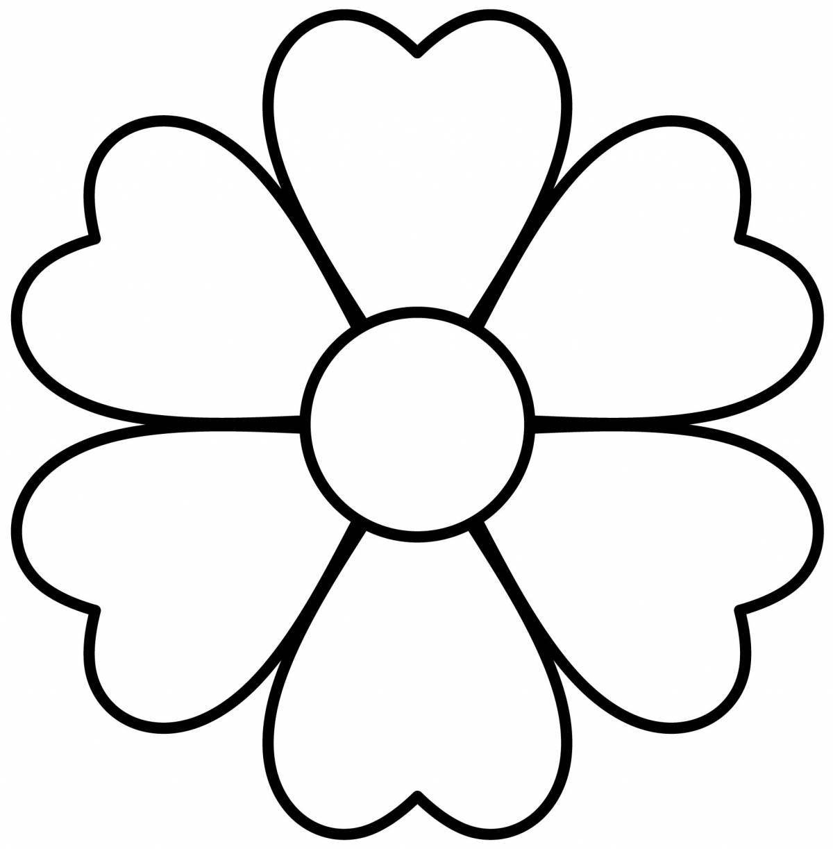 Blissful coloring book for children 2-3 years old flower