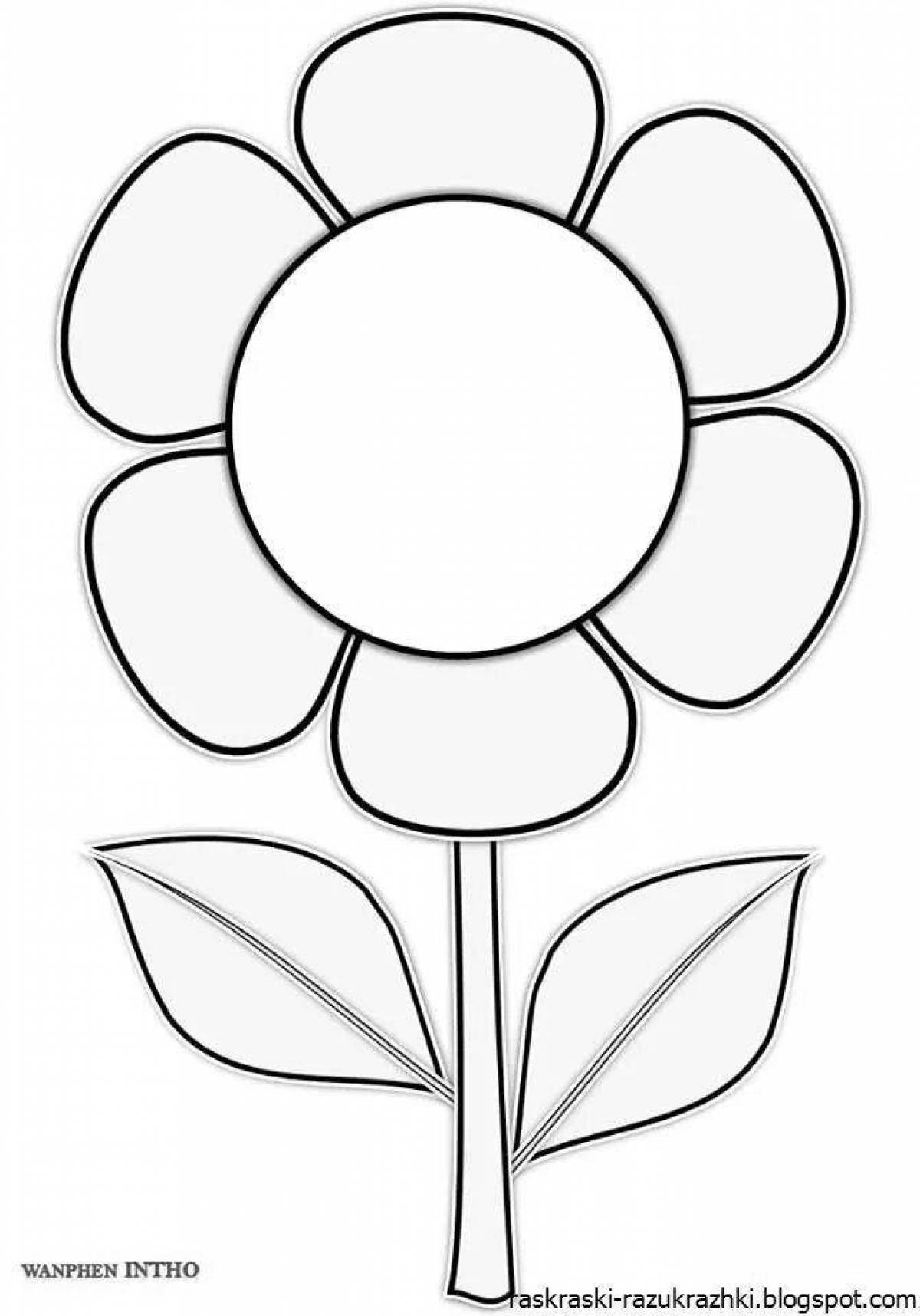 Glamorous coloring book for children 2-3 years old flower