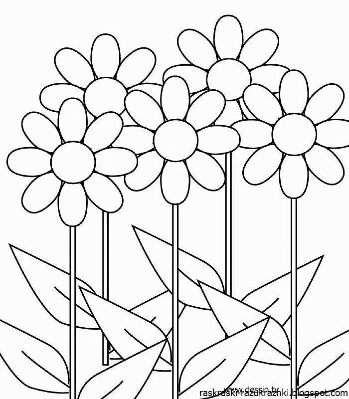 A wonderful coloring book for children 2-3 years old flower