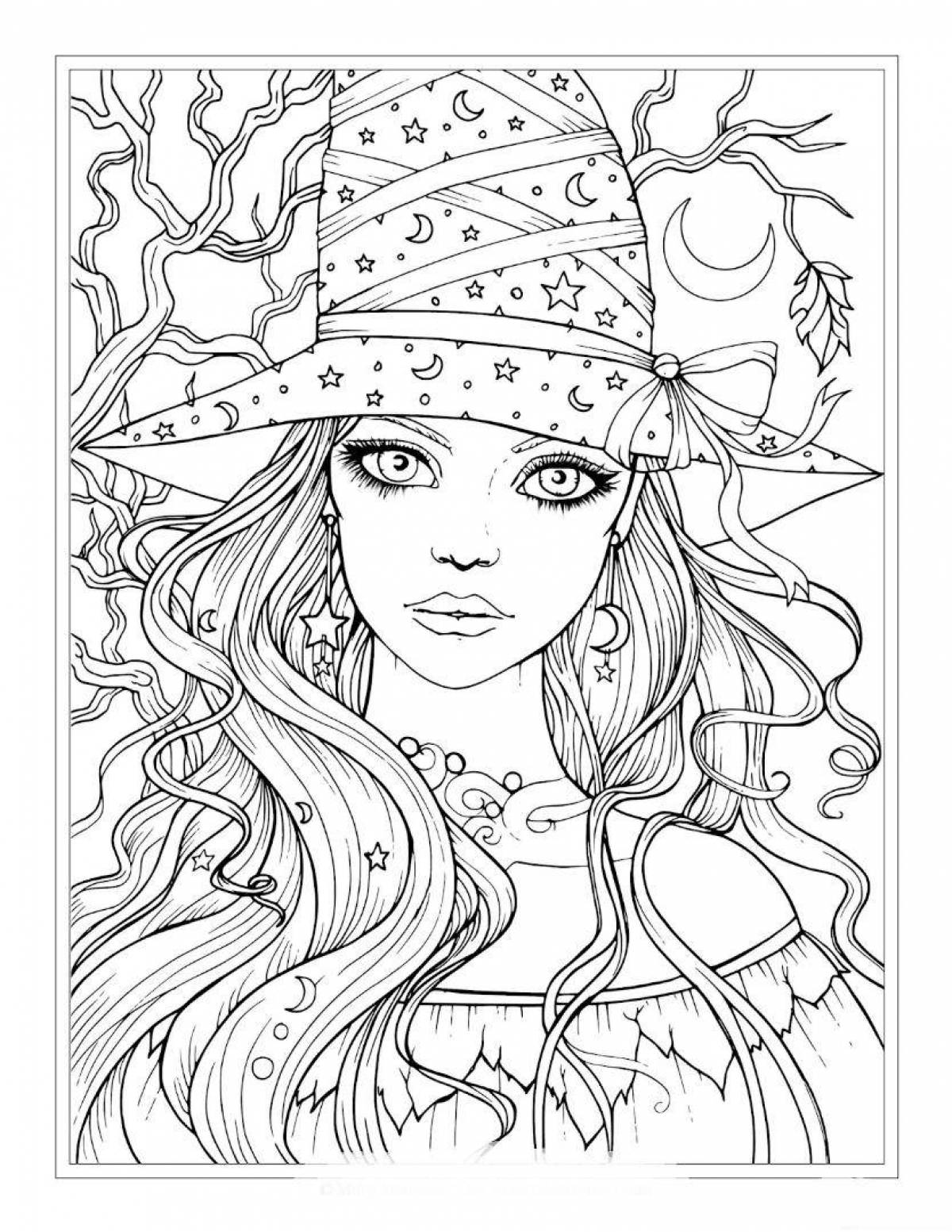 Glitter coloring book for girls 9-10 years old