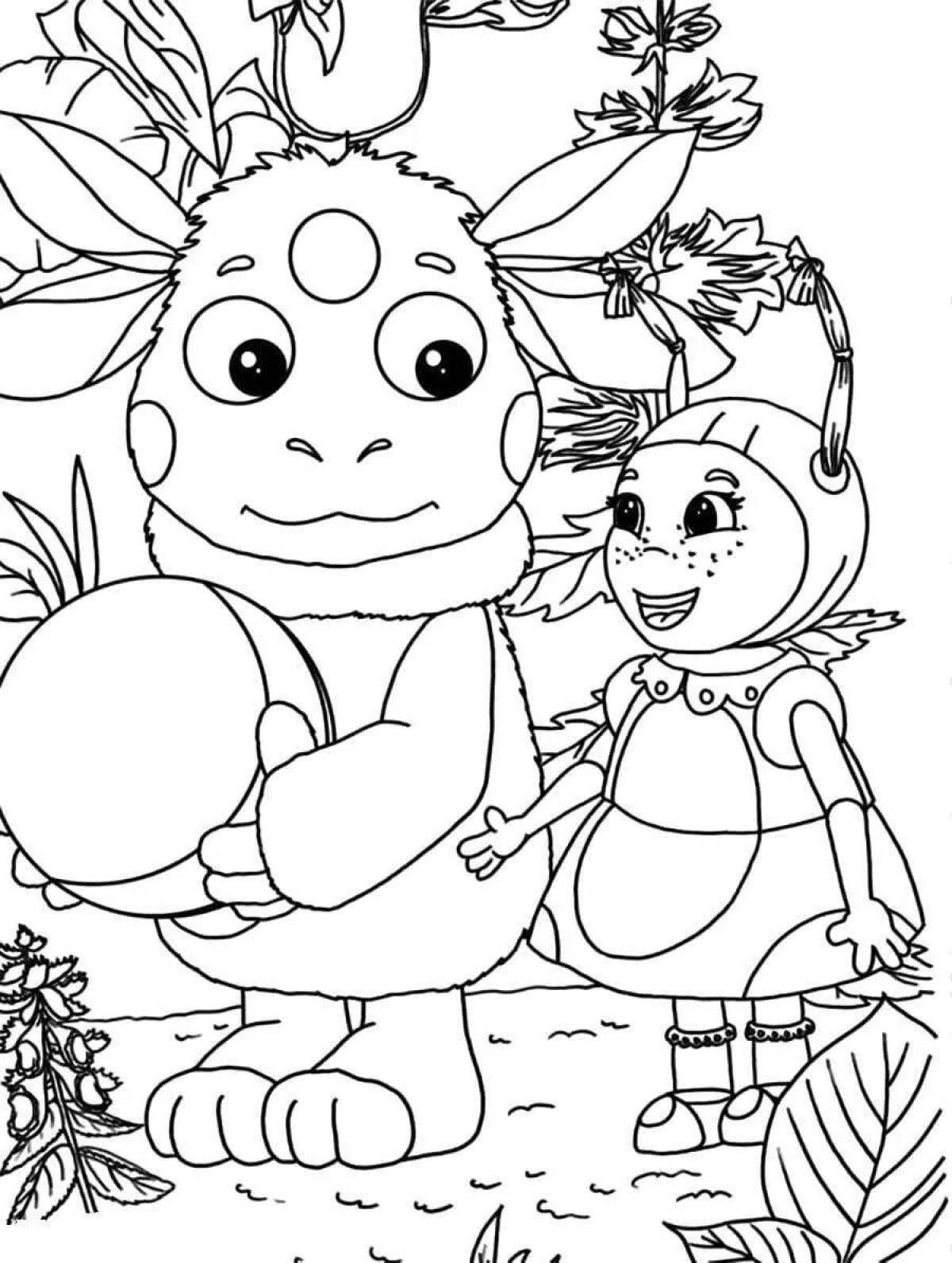 Joyful cartoon coloring book for girls 5-6 years old