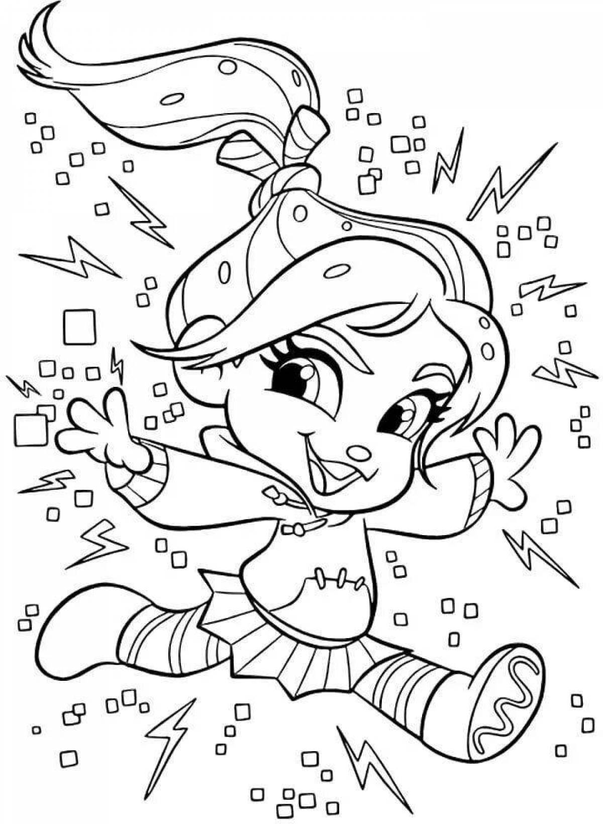 Playful cartoon coloring book for girls 5-6 years old