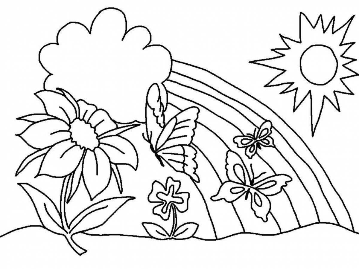 Bold coloring page decorated