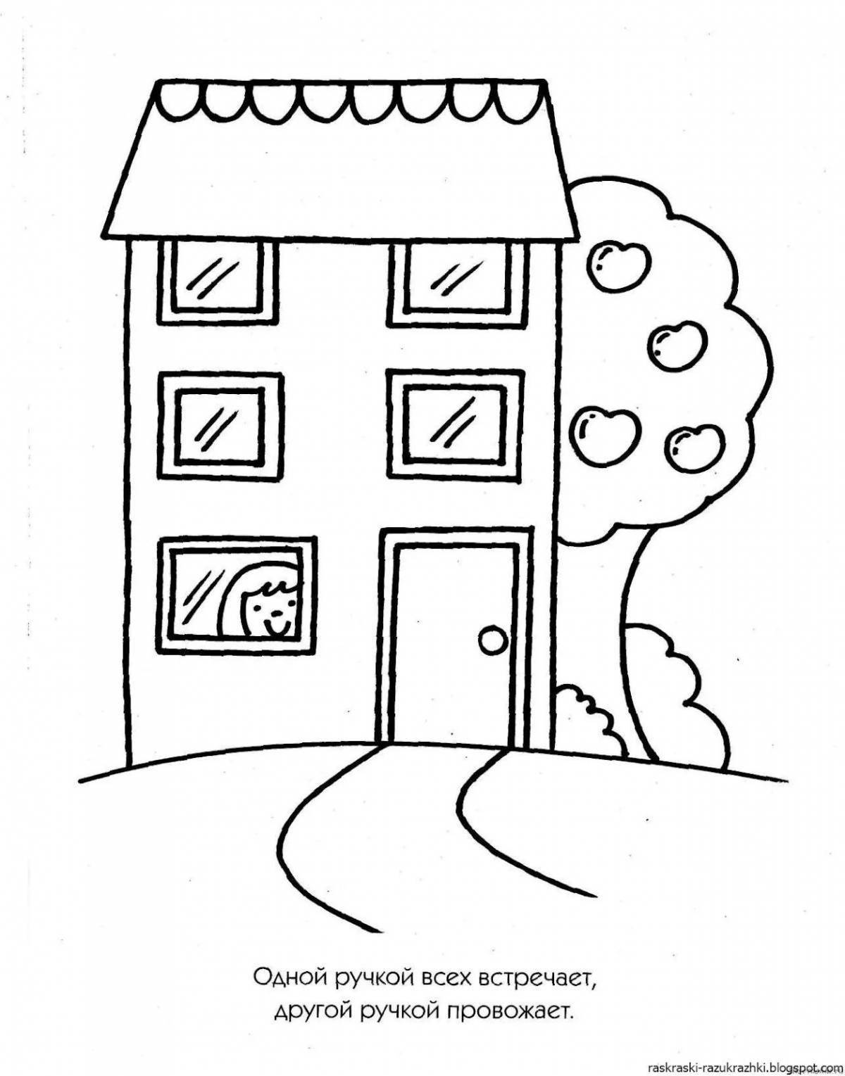 Nice houses coloring book for 4-5 year olds