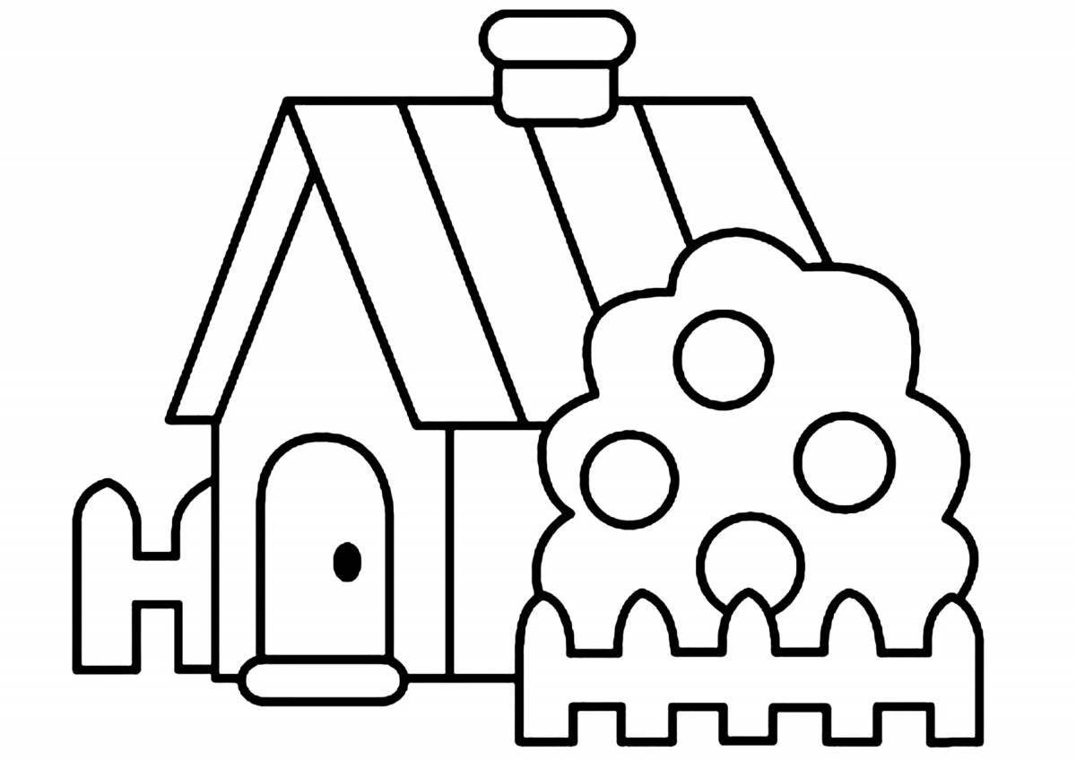 Glitter houses coloring book for 4-5 year olds