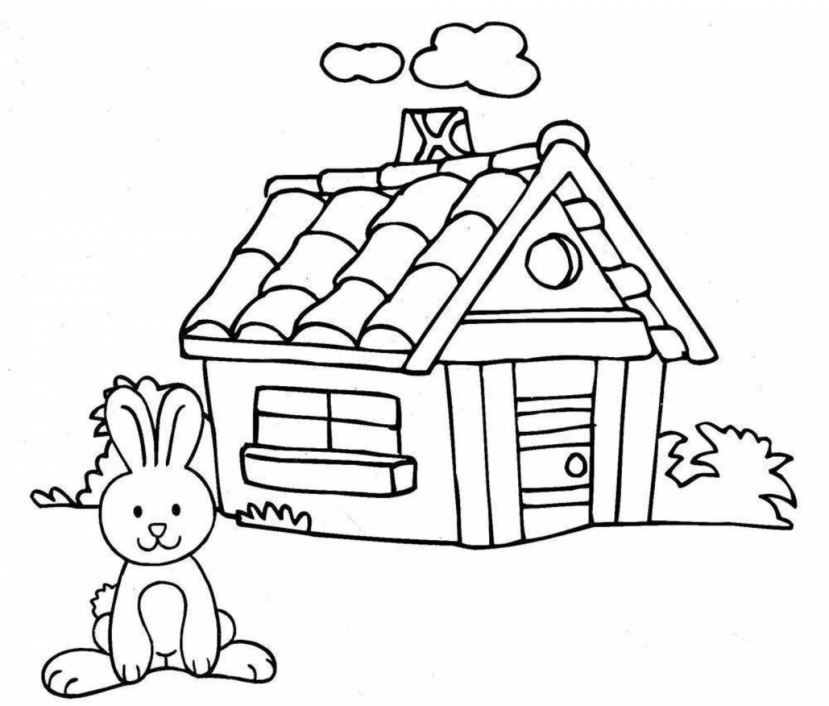 Attractive house coloring pages for 4-5 year olds