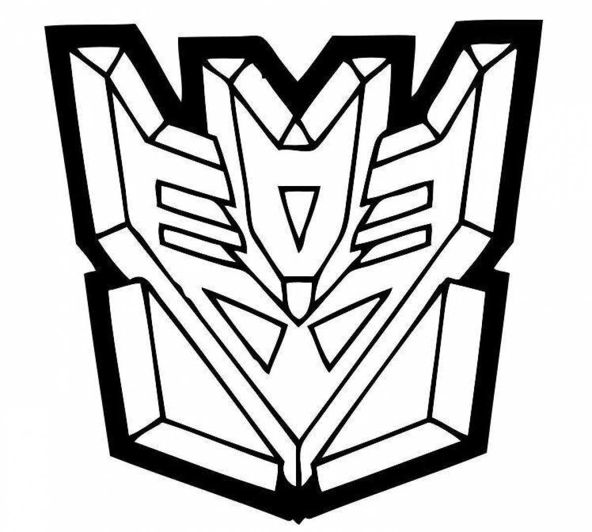 A richly rendered Decepticon coloring page