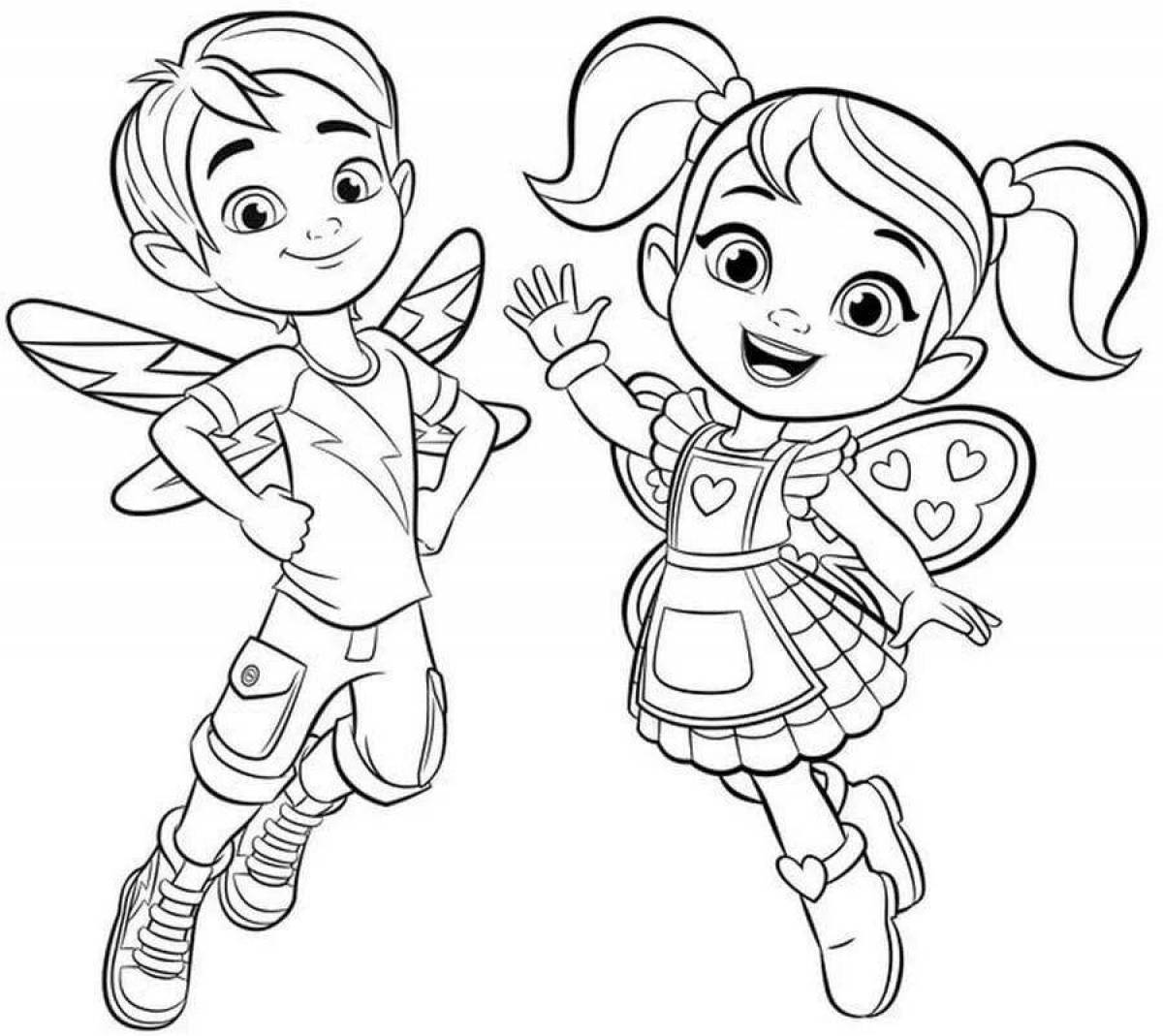 Fairy magic coloring pages