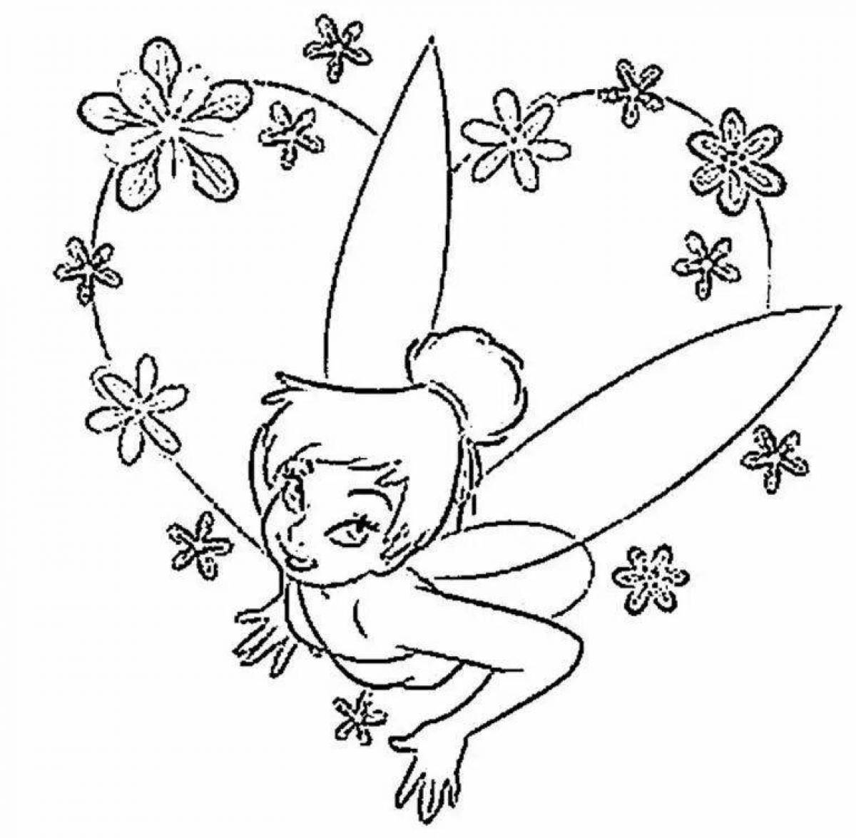Glowing fairy coloring pages
