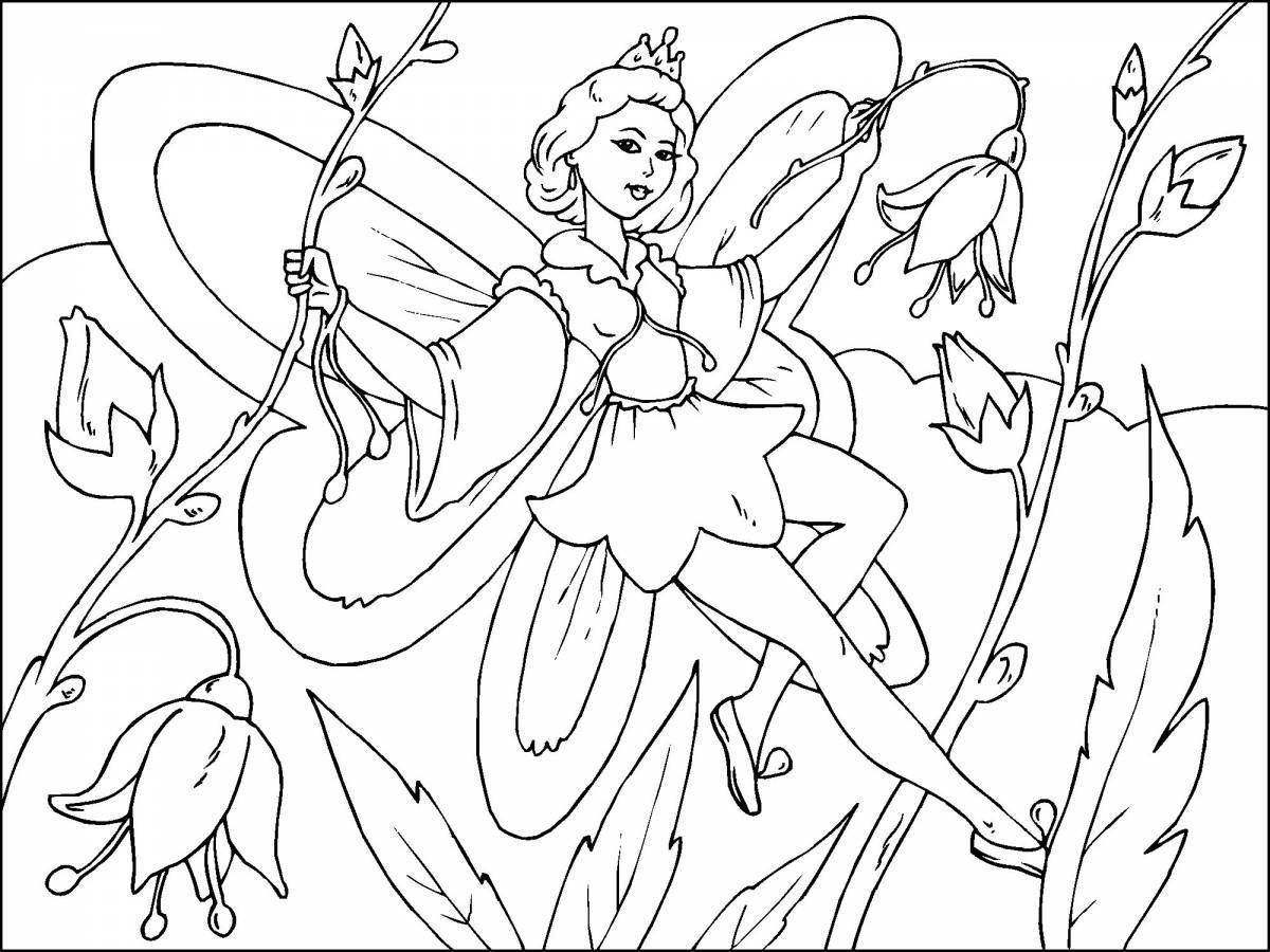 Exquisite fairy coloring pages