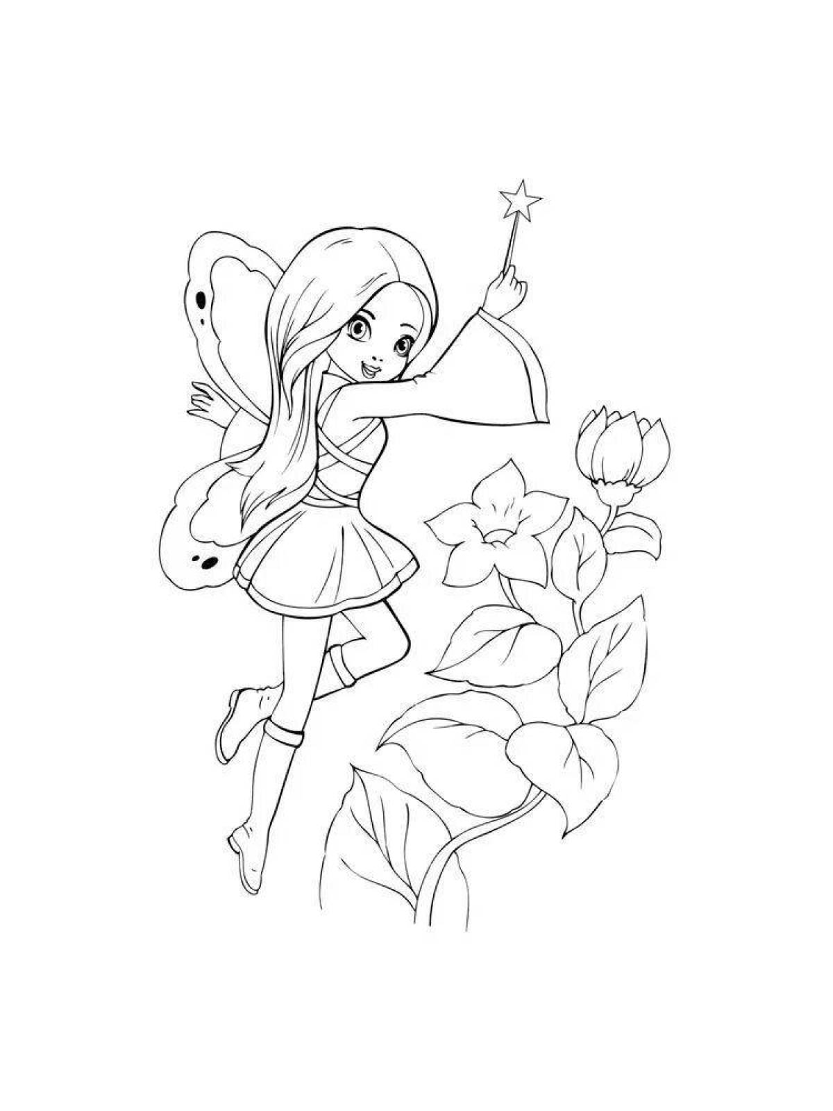 Fantastic fairy coloring pages